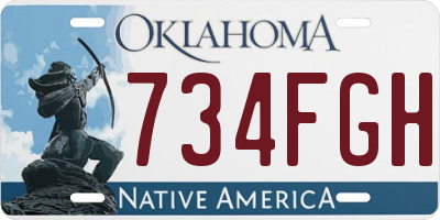 OK license plate 734FGH