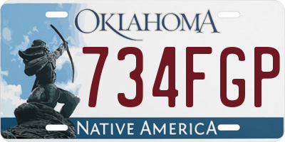 OK license plate 734FGP