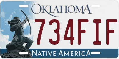 OK license plate 734FIF