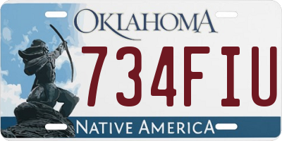 OK license plate 734FIU