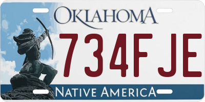 OK license plate 734FJE