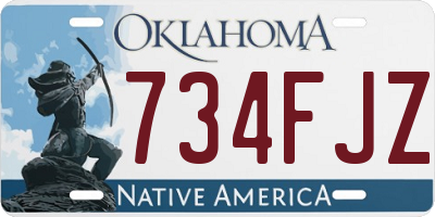 OK license plate 734FJZ
