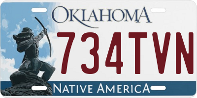 OK license plate 734TVN