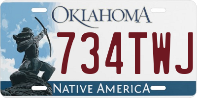 OK license plate 734TWJ