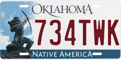 OK license plate 734TWK