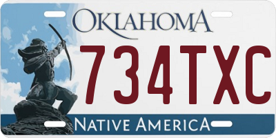 OK license plate 734TXC