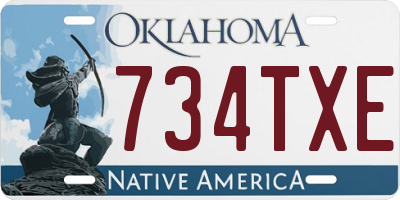 OK license plate 734TXE