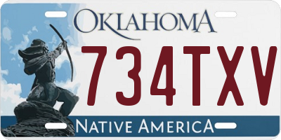 OK license plate 734TXV