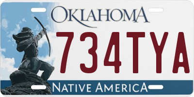 OK license plate 734TYA
