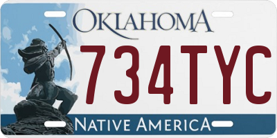 OK license plate 734TYC