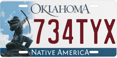OK license plate 734TYX
