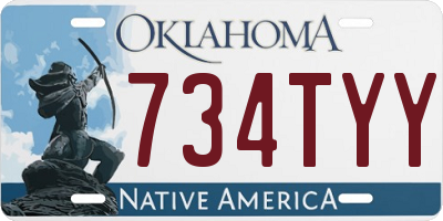 OK license plate 734TYY