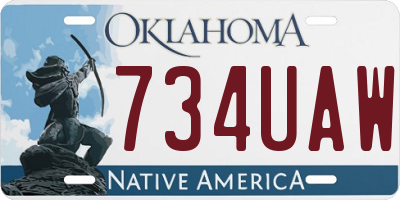 OK license plate 734UAW