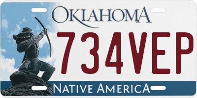 OK license plate 734VEP