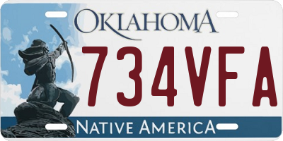 OK license plate 734VFA