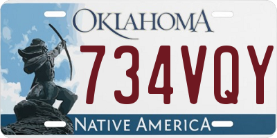 OK license plate 734VQY