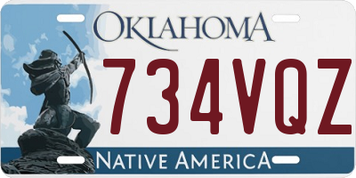 OK license plate 734VQZ