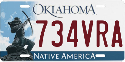 OK license plate 734VRA