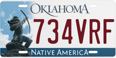 OK license plate 734VRF