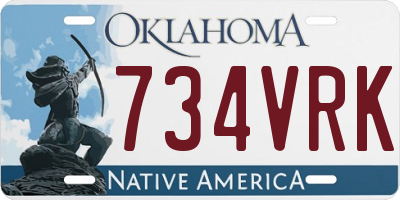 OK license plate 734VRK