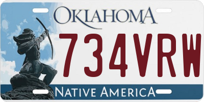 OK license plate 734VRW