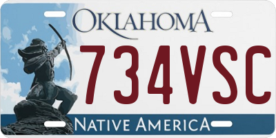 OK license plate 734VSC