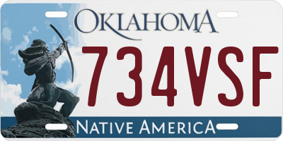 OK license plate 734VSF
