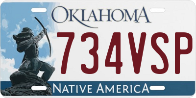 OK license plate 734VSP