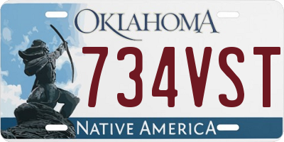 OK license plate 734VST