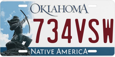 OK license plate 734VSW