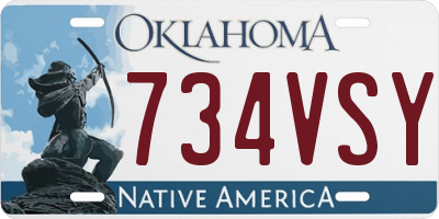 OK license plate 734VSY