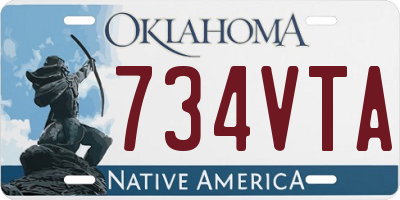 OK license plate 734VTA