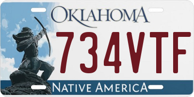 OK license plate 734VTF