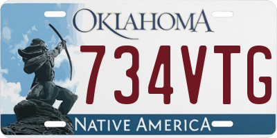 OK license plate 734VTG