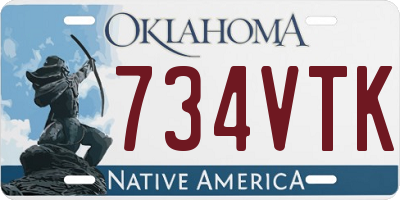 OK license plate 734VTK