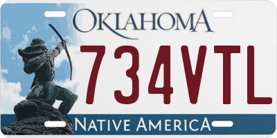 OK license plate 734VTL