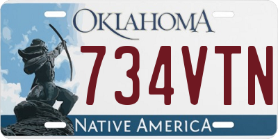 OK license plate 734VTN