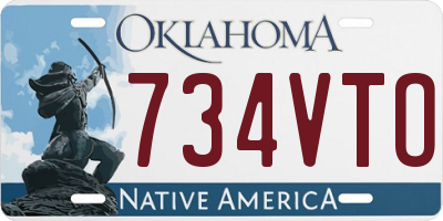 OK license plate 734VTO