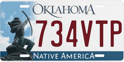 OK license plate 734VTP