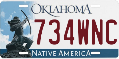 OK license plate 734WNC