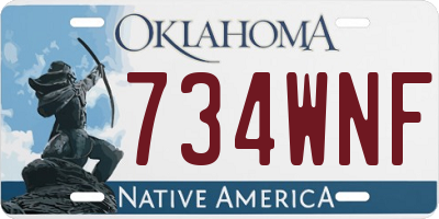 OK license plate 734WNF