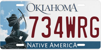 OK license plate 734WRG