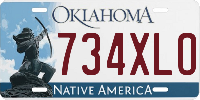 OK license plate 734XLO