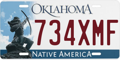 OK license plate 734XMF