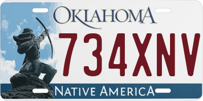 OK license plate 734XNV
