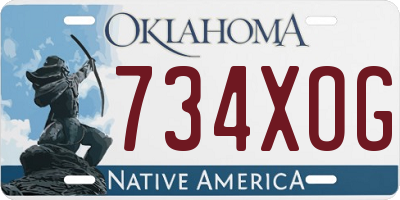 OK license plate 734XOG