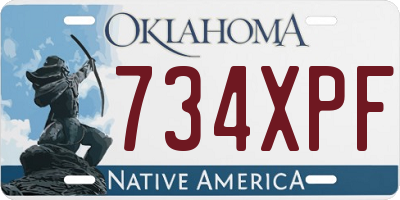 OK license plate 734XPF