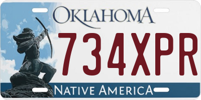 OK license plate 734XPR