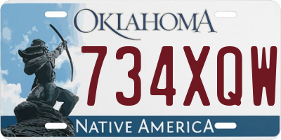 OK license plate 734XQW