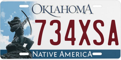 OK license plate 734XSA